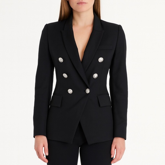 VERONICA BEARD BLACK LINEN BLEND DICKIE BLAZER JACKET SZ 8 - Picture 1 of 10